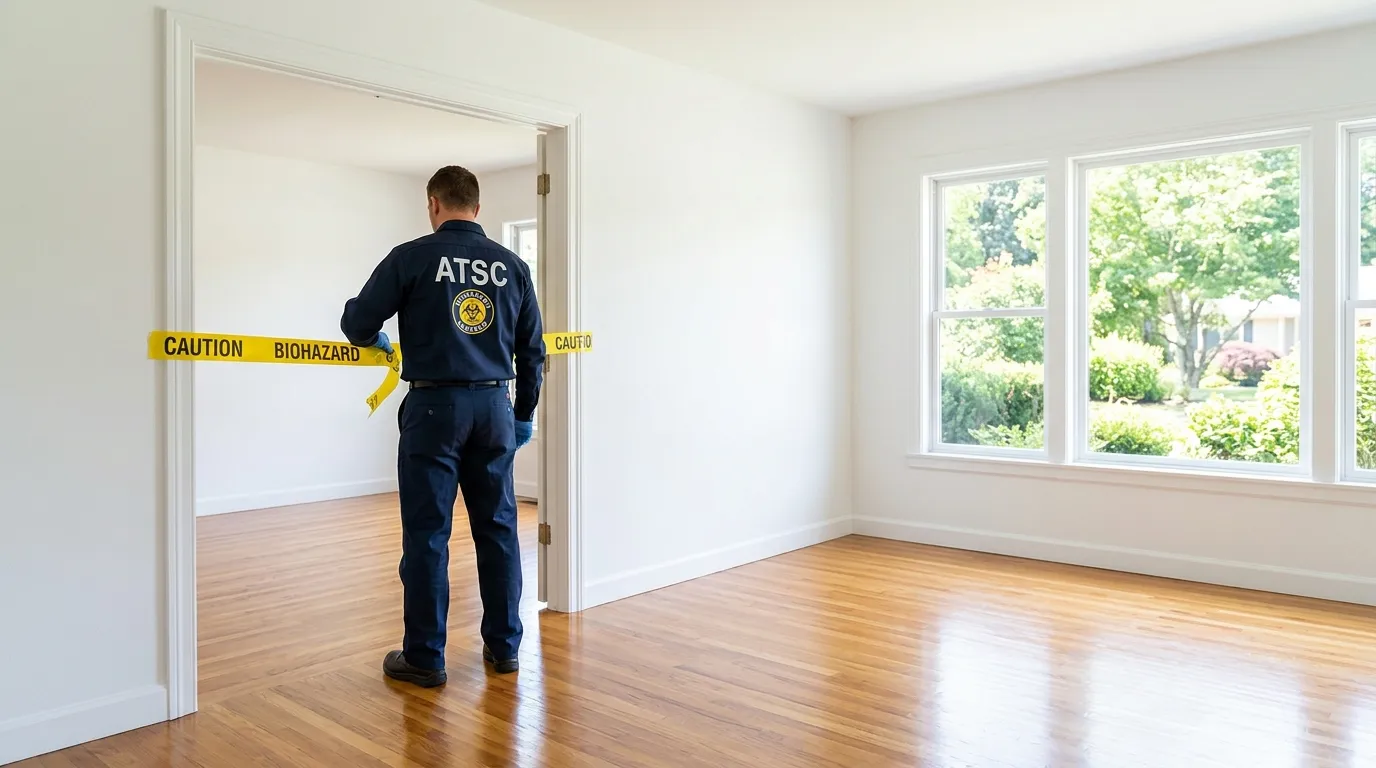 Certified biohazard cleanup crew performing Trauma Scene Cleanup in Atascocita